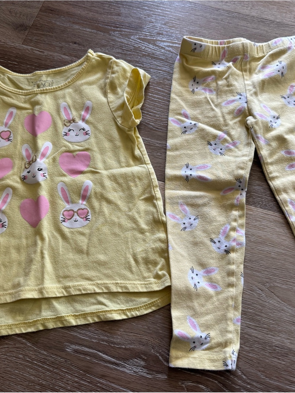 The Children's Place Yellow Bunny Heart Pajama Set